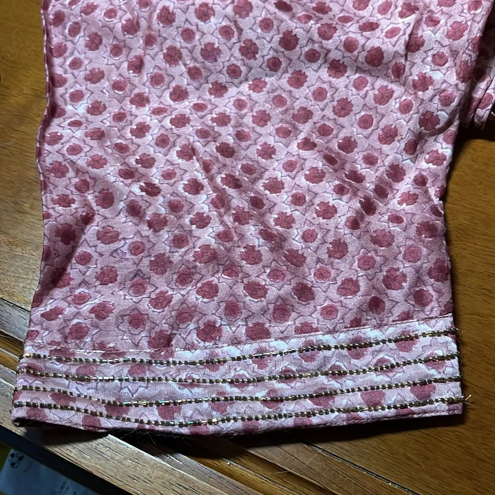 Farida Gupta Pink Patterned Pants XL - Picture 5 of 8